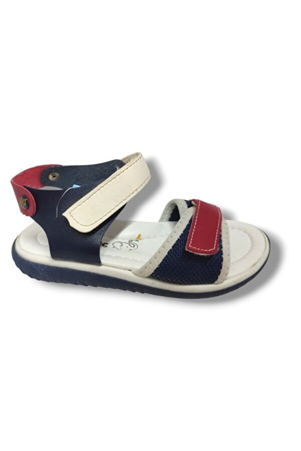 ŞİRİNGENÇ Şiringenç 1543-20 Anatomik Çirt Bant Örgü Kumaş Erkek Çocuk Sandalet Lacivert Kırmızı 26-30