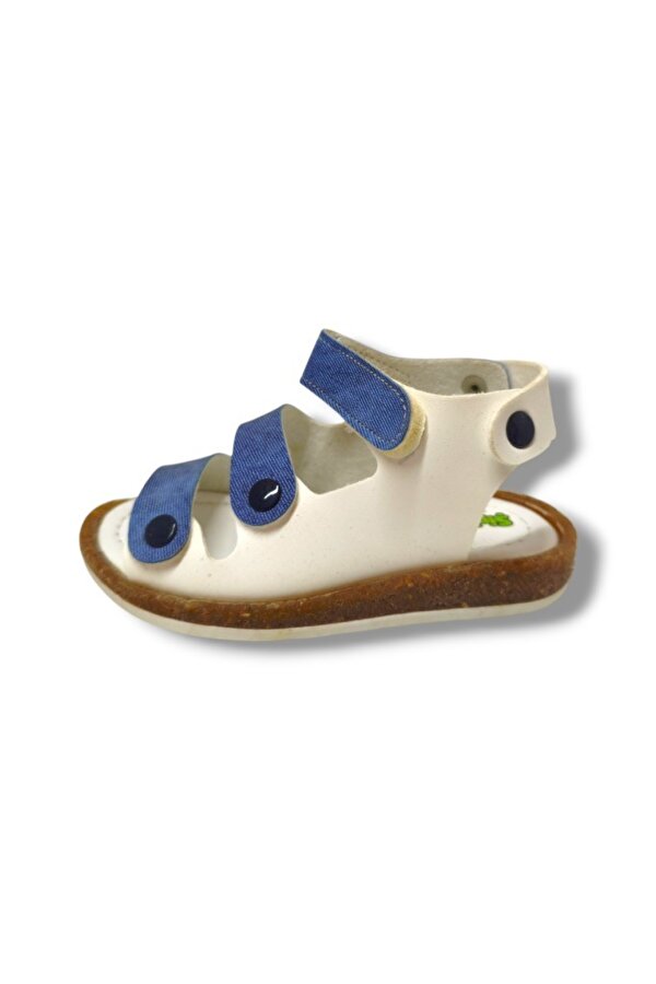 ŞİRİNBEBE Şiringenç 3049-20 3 Bant Erkek Çocuk Sandalet Beyaz Mavi 21-25
