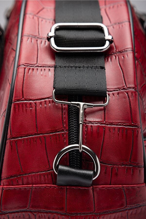 byHAKAN GK68 Yılan Desenli Seyahat El ve Omuz Valizi Spor Hastane Çantası BORDO