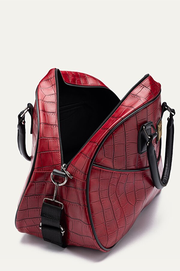 byHAKAN GK68 Yılan Desenli Seyahat El ve Omuz Valizi Spor Hastane Çantası BORDO