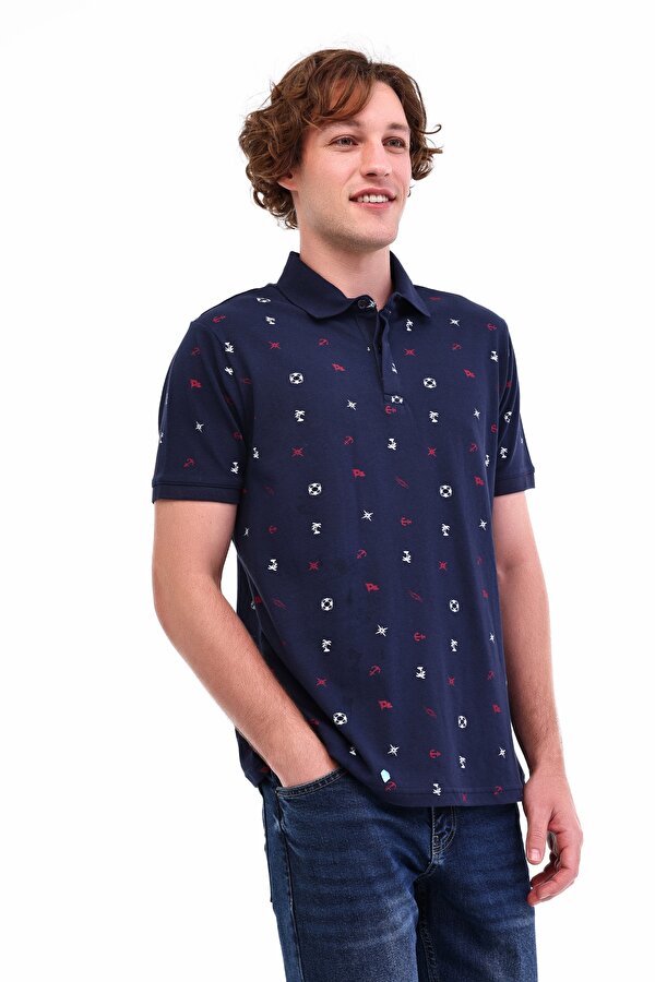 Kinetix ML EDNAV 12 MRN203 5FX Mavi Erkek Kısa Kol T-Shirt