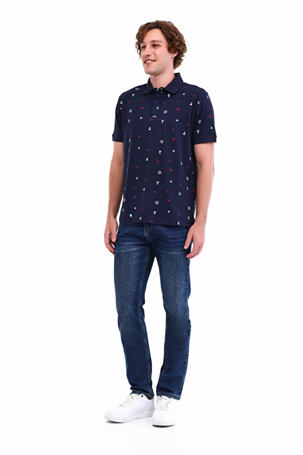 Kinetix ML EDNAV 12 MRN203 5FX Mavi Erkek Kısa Kol T-Shirt