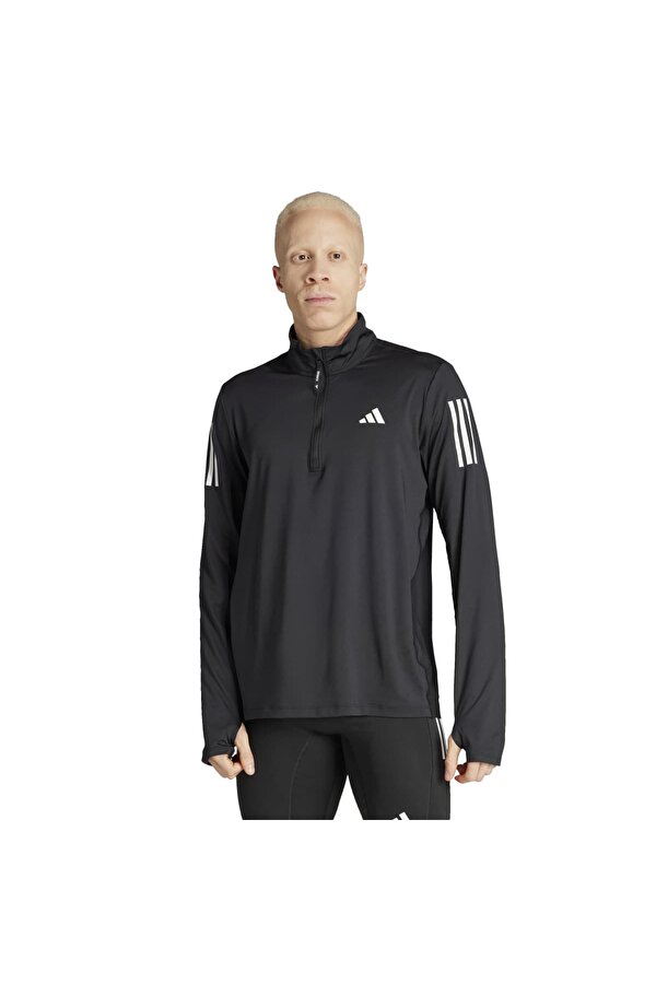 Own The Run B Erkek Siyah Dik Yaka Sweatshirt