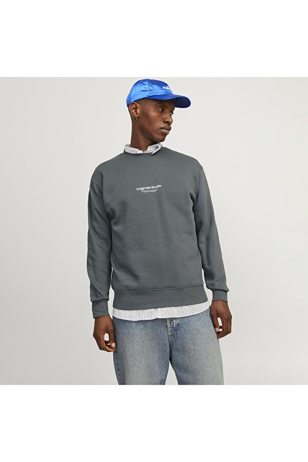 Jack&Jones Vesterbro Erkek Gri Bisiklet Yaka Sweatshirt