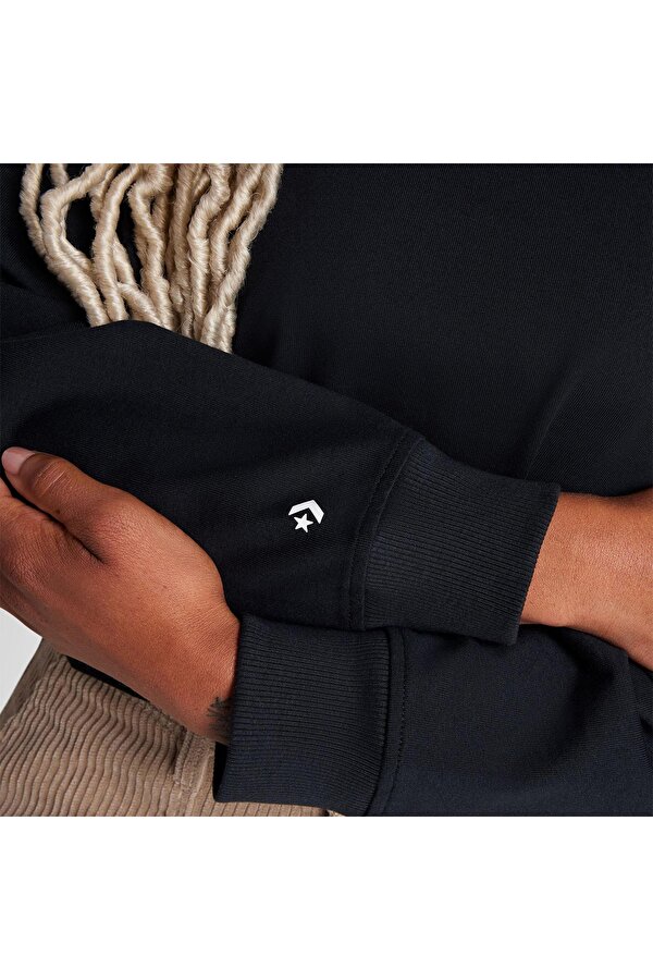 Converse Wordmark Kadın Siyah Bisiklet Yaka Sweatshirt