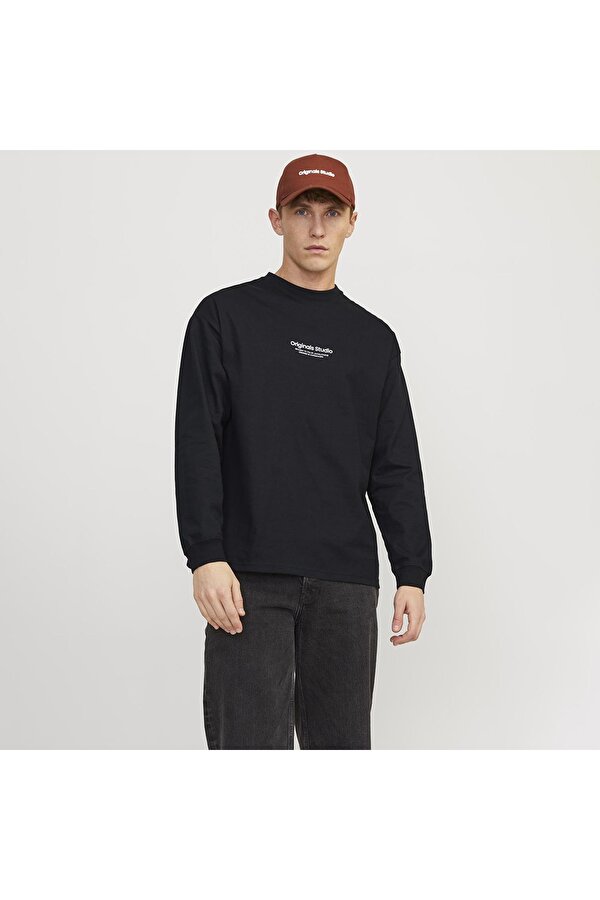 Jack & Jones Jack&Jones Vesterbro Erkek Siyah Bisiklet Yaka Tişört