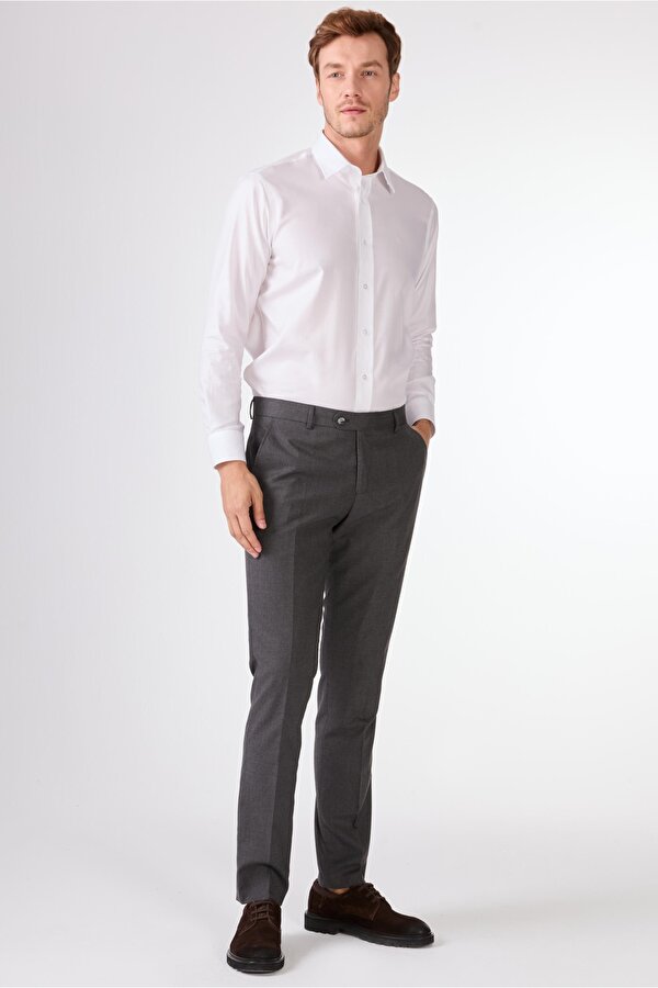 Dufy Koyu Gri Erkek Regular Fit Düz Mono Yaka Takım Elbise - 106912