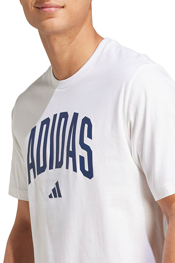 adidas M COLLEGIATE T Beyaz Erkek Kısa Kol T-Shirt