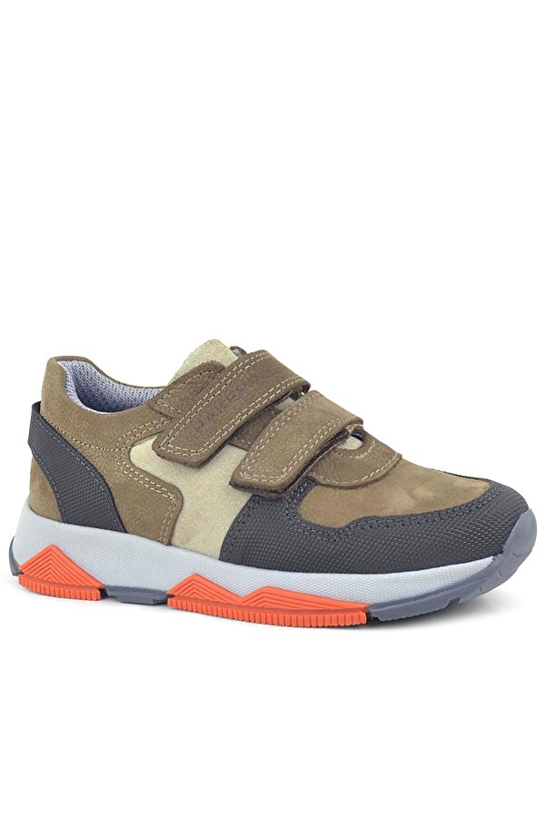Hakiki Deri Kahverengi Çocuk Sneakers Spor Ayakkabı