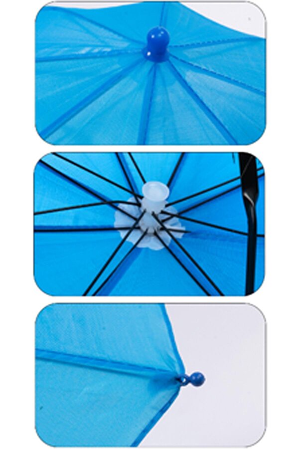 Marlux Kafaya Takılan Şapka Şemsiye Gölgelik Plaj Yazlık Kafa Şemsiyesi Koyu Mavi KAFASEMS001B