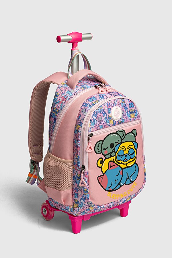 My polo 2075 Çekçekli Çocuk Ortopedik sırt çantası PEMBE