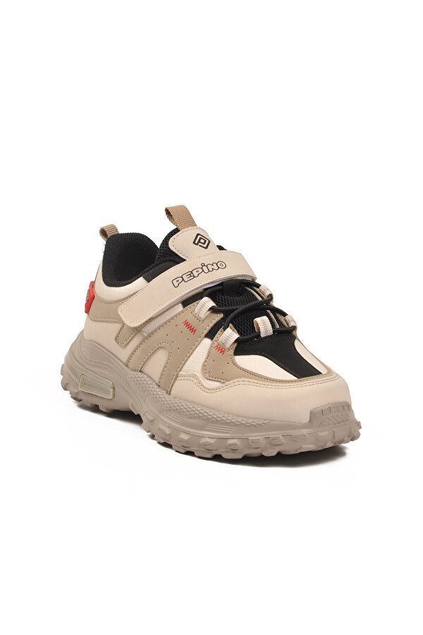 Pepino Krem Cırtlı Hafif Erkek Çocuk Spor Ayakkabı 1734 F