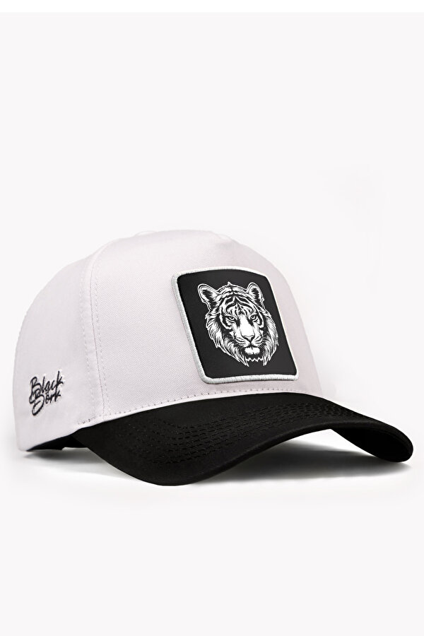 BlackBörk Kaplan Logolu Siyah-Beyaz Beyzbol Şapka