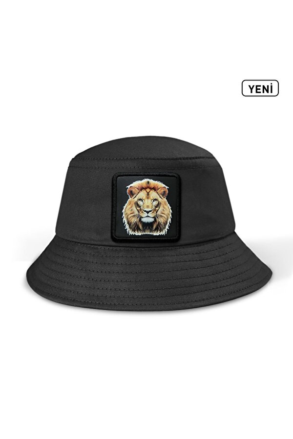 BlackBörk Bucket Aslan Logolu Siyah Şapka