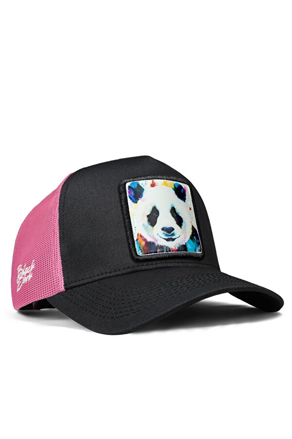 BlackBörk Panda Logolu Siyah-Pembe Trucker Şapka