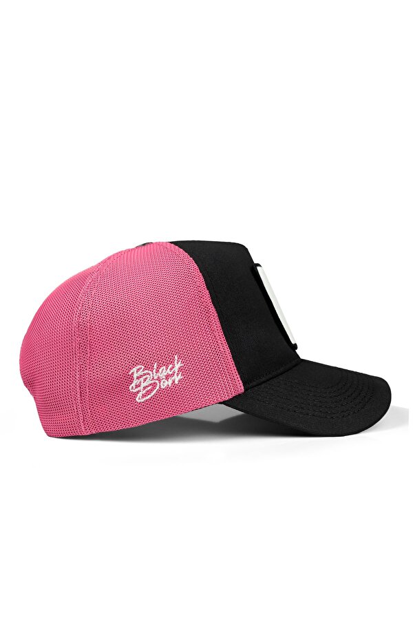 BlackBörk Panda Logolu Siyah-Pembe Trucker Şapka