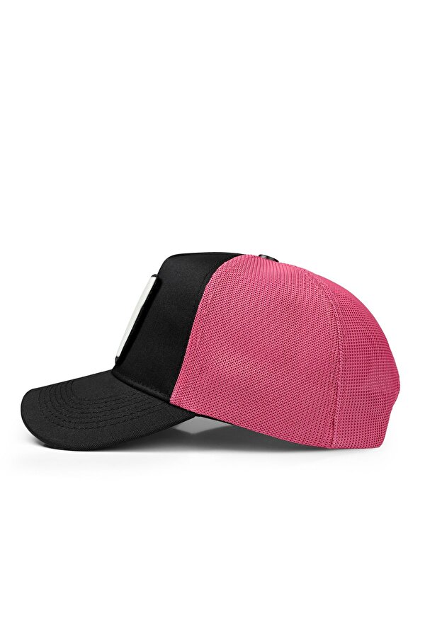 BlackBörk Panda Logolu Siyah-Pembe Trucker Şapka