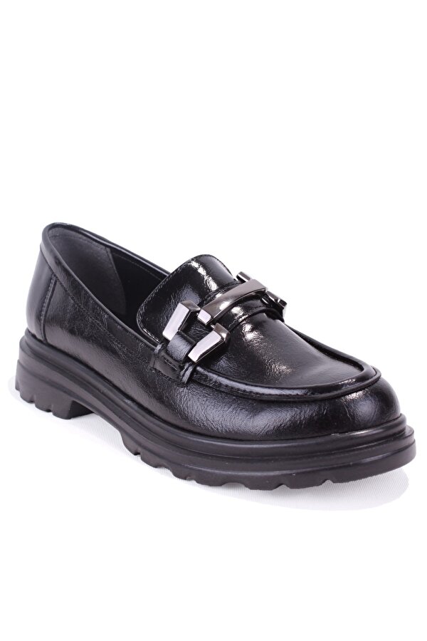 Dagoster DZA07-90814 Siyah Rugan Günlük Loafer  Kadın Ayakkabı