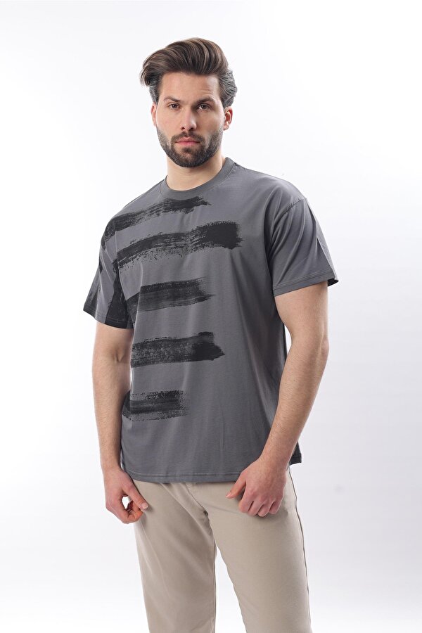 Madmext Füme Baskılı Regular Fit Erkek T-shirt E7107