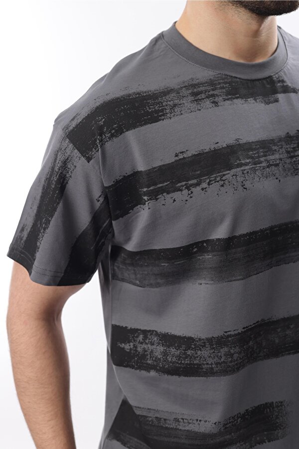 Madmext Füme Baskılı Regular Fit Erkek T-shirt E7107