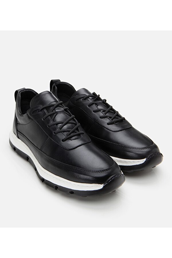 Hotiç Erkek Deri Siyah Ultra Hafif Tabanlı Spor Ayakkabı