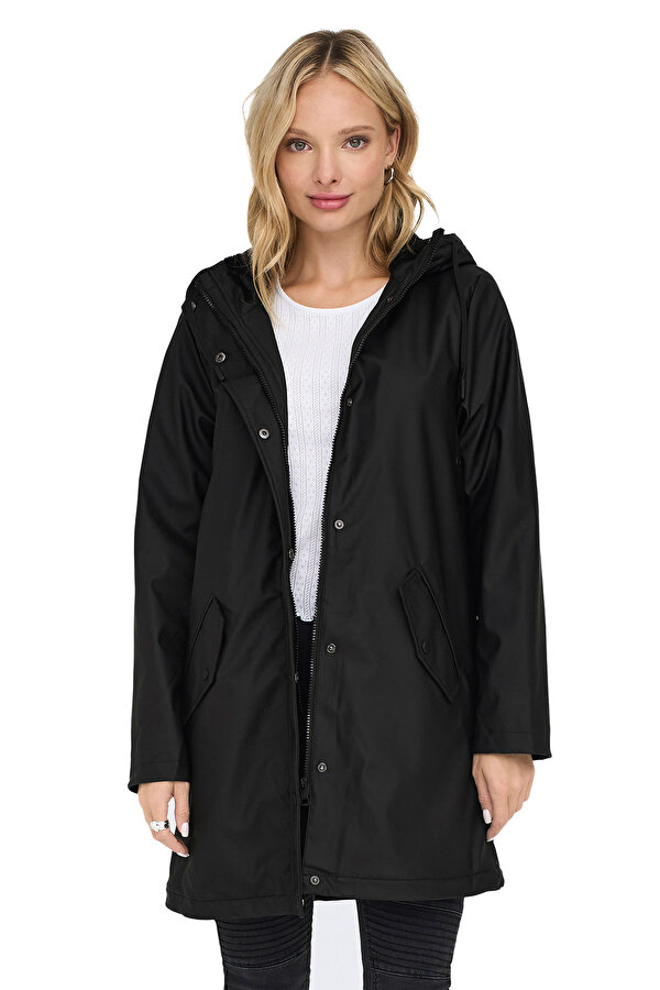 Only ONLSALLY RAINCOAT OTW NOO Siyah Kadın Mont