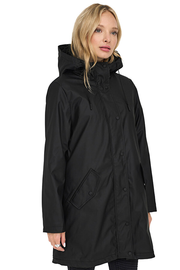 Only ONLSALLY RAINCOAT OTW NOO Siyah Kadın Mont
