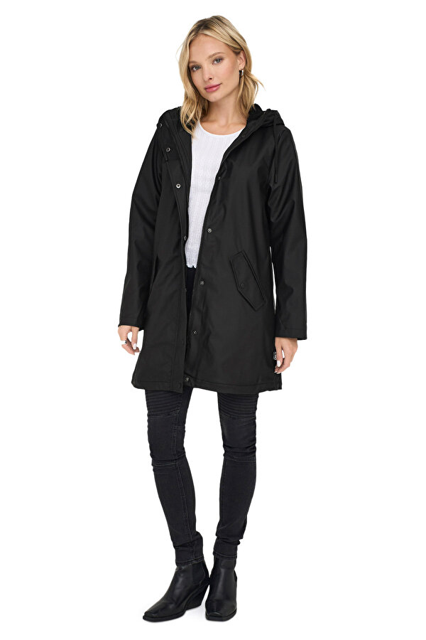 Only ONLSALLY RAINCOAT OTW NOO Siyah Kadın Mont