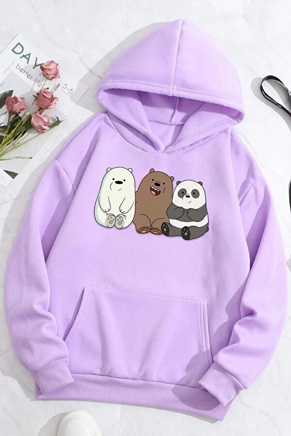 Unisex Kafadar Ayılar Baskılı Sweatshirt - 3 Al 1 Öde