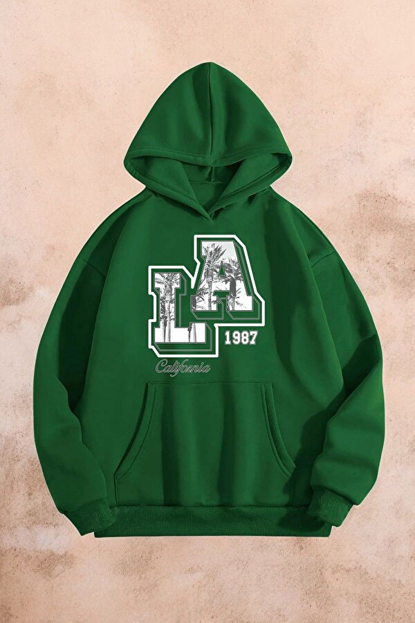 La California Baskılı Oversize Sweatshirt - 3 Al 1 Öde