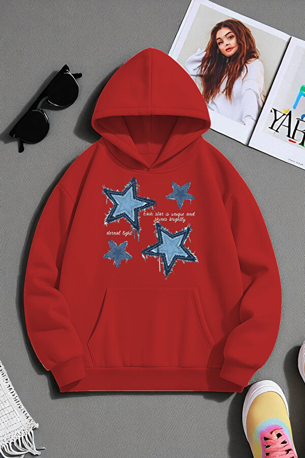 Unisex Eternal Light Baskılı Oversize Sweatshirt - 3 Al 1 Öde