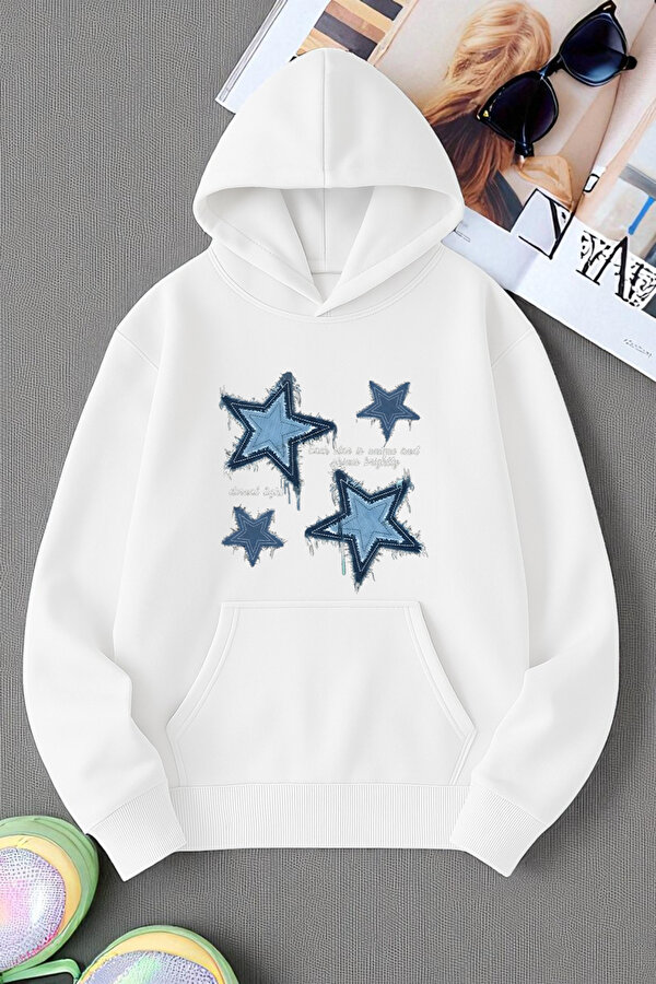 Unisex Eternal Light Baskılı Oversize Sweatshirt - 3 Al 1 Öde