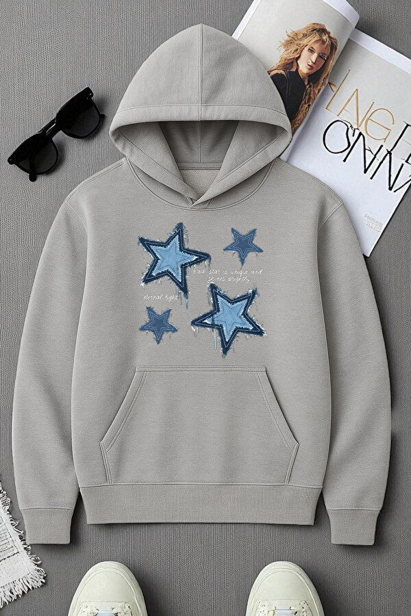 Unisex Eternal Light Baskılı Oversize Sweatshirt - 3 Al 1 Öde