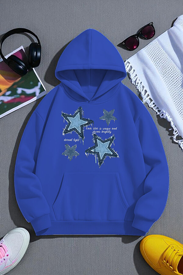 Unisex Eternal Light Baskılı Oversize Sweatshirt - 3 Al 1 Öde