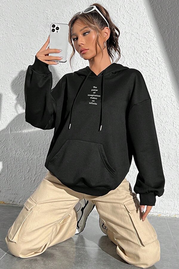 Unisex Oversize The Power Of Baskılı Sweatshirt - 3 Al 1 Öde
