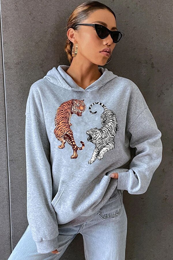 Unisex Tiger Baskılı Sweatshirt - FLO 3 Al 1 Öde