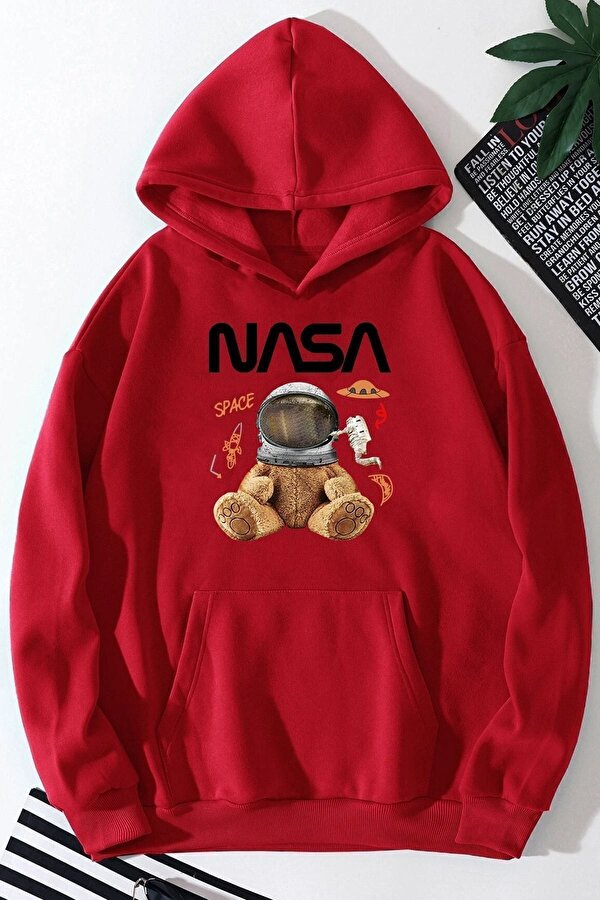 Unisex Nasa Bear Baskılı Sweatshirt