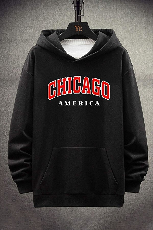 Unisex Chiago Baskılı Sweatshirt - 3 Al 1 Öde