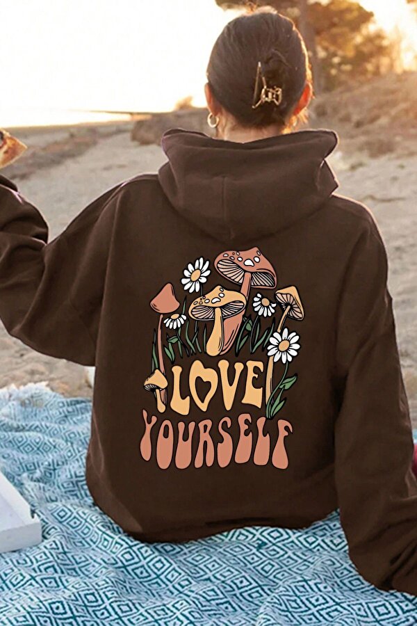 Unisex Oversize Love Yourself Baskılı Sweatshirt - 3 Al 1 Öde