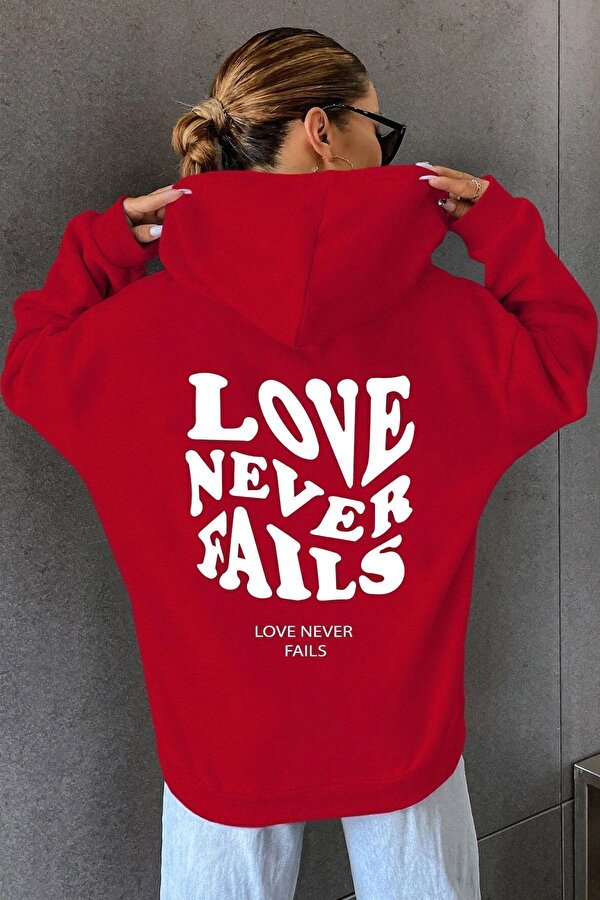 Love Never Fails Sırt Baskılı Sweatshirt