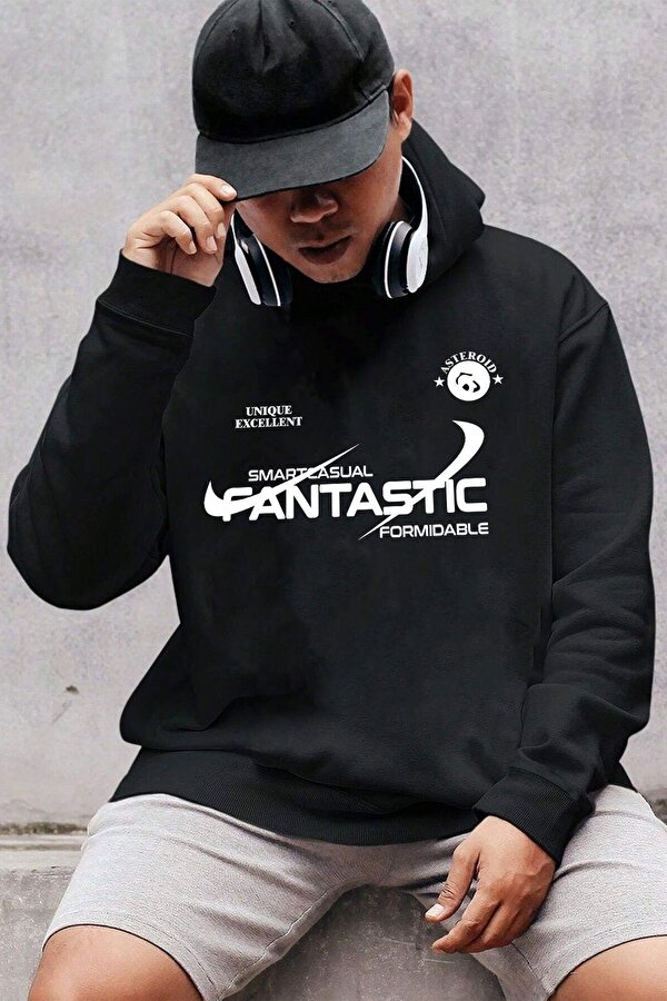 Fantastic Baskılı Oversize Sweatshirt - 3 Al 1 Öde