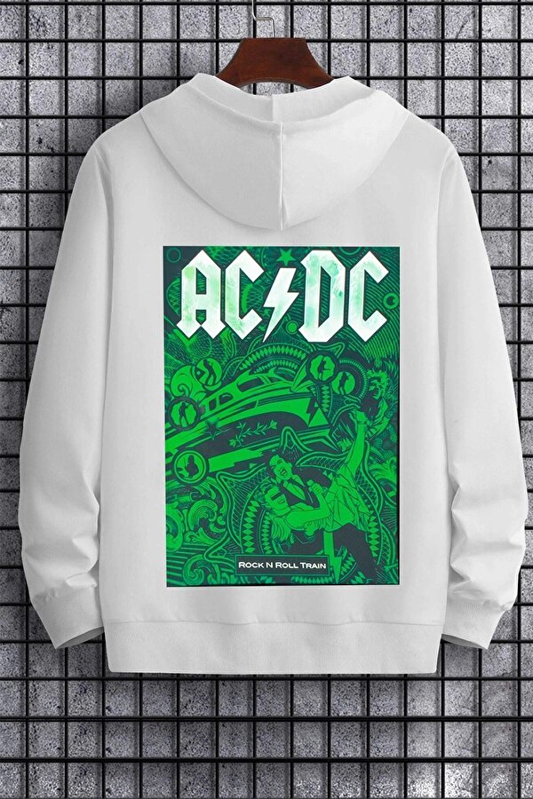 uyguntarz Unisex Ac Dc Baskılı Kapüşonlu Sweatshirt