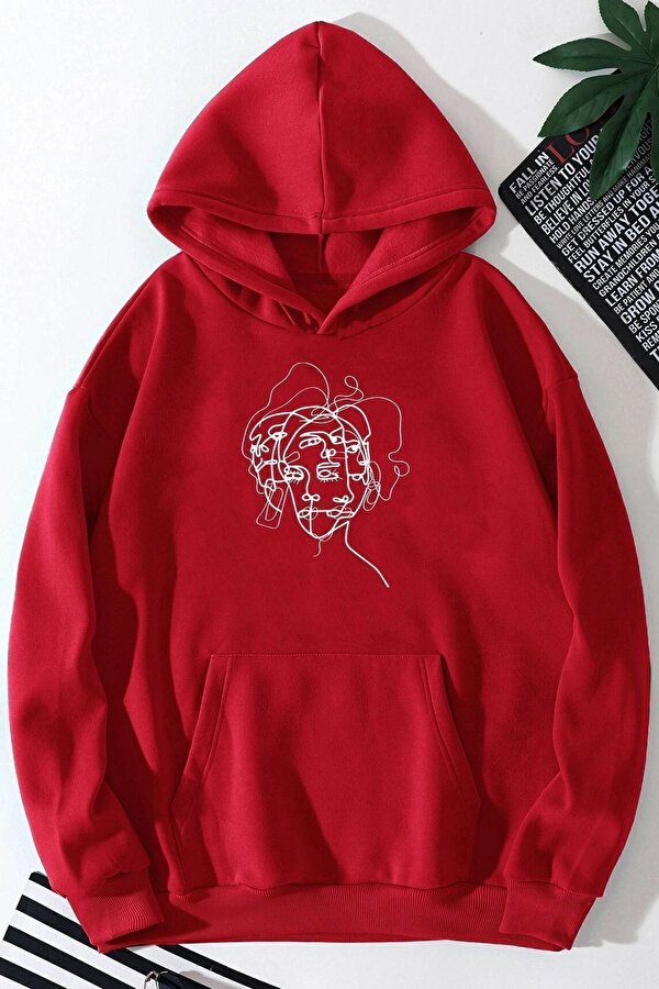 Unisex Woman One Line Baskılı Sweatshirt - 3 Al 1 Öde