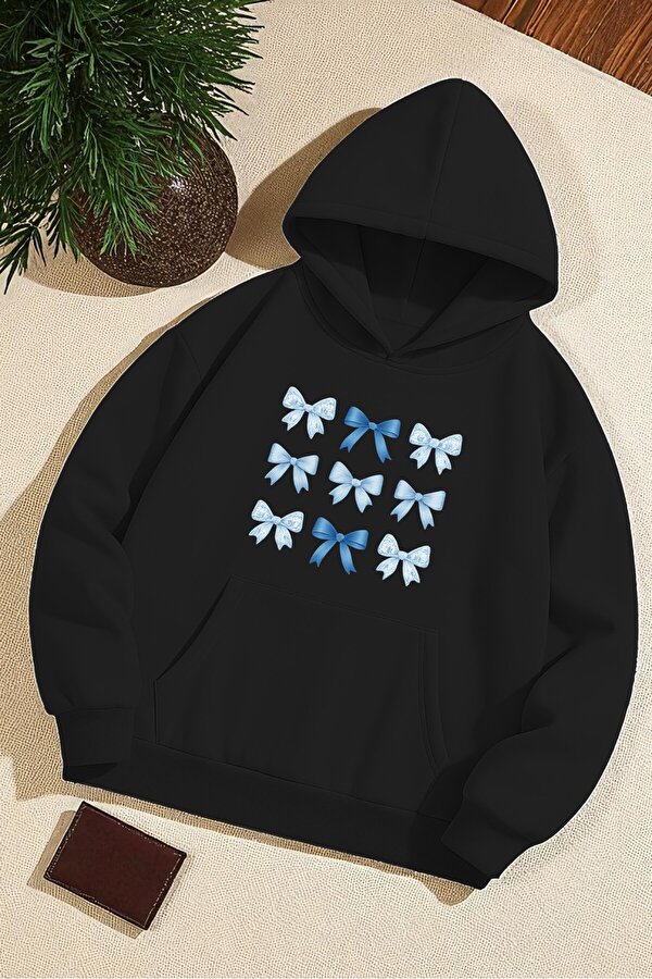 Unisex Kurdele Baskılı Tasarım Oversize Sweatshirt