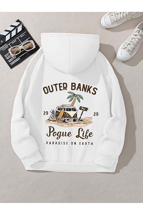 Unisex Outer Banks Baskılı Oversize Sweatshirt - 3 Al 1 Öde