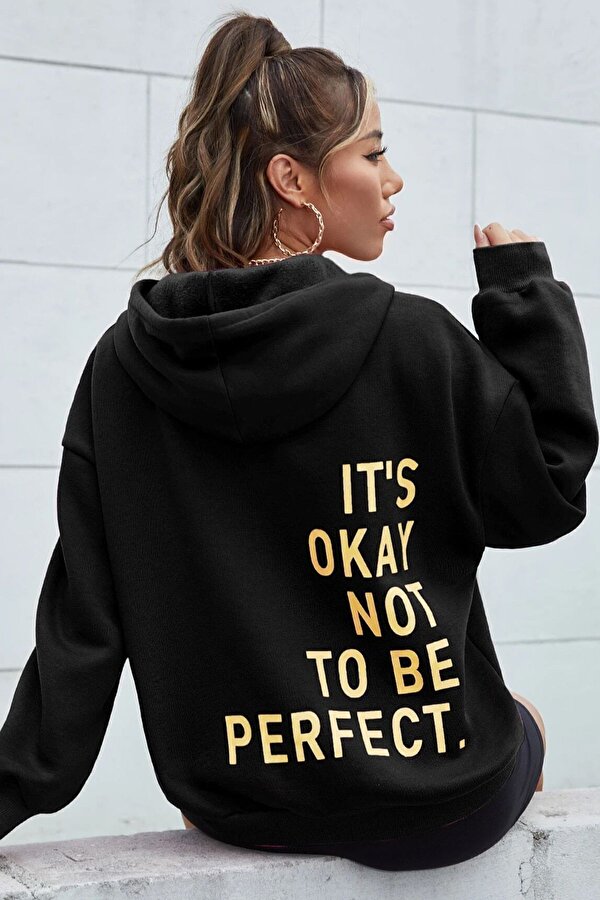 Sırt It's Okay Not To Be Perfect Baskılı Sweatshirt - 3 Al 1 Öde