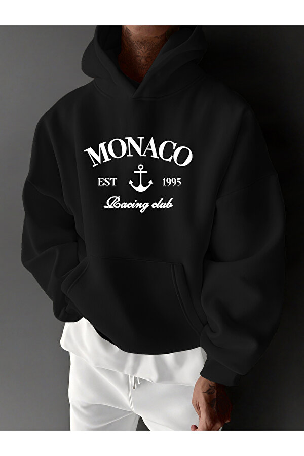 Unisex Monaco Racing Club Baskılı Tasarım Oversize Sweatshirt - 3 Al 1 Öde
