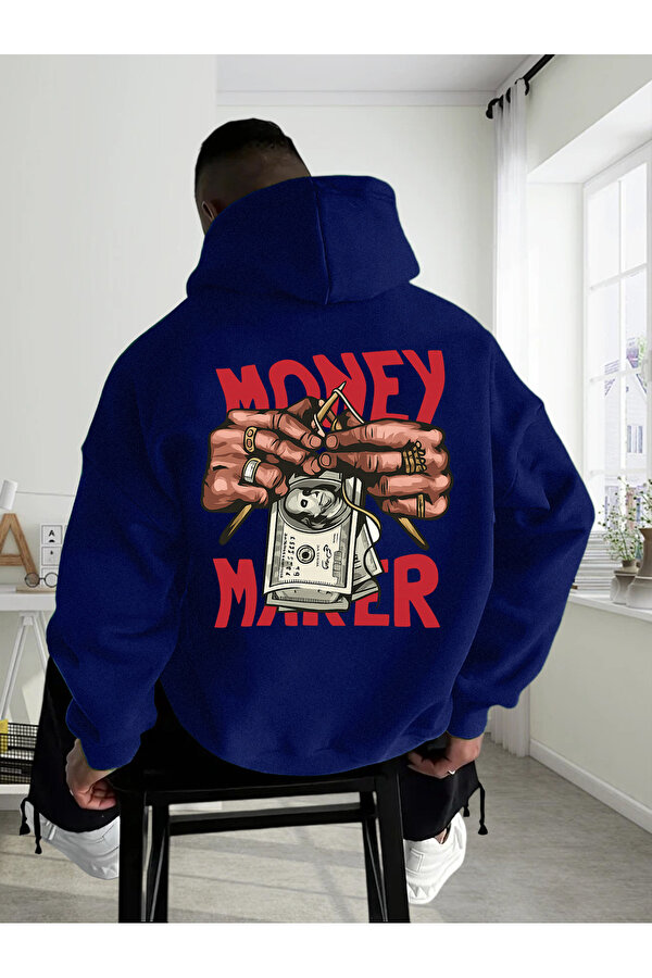 Unisex Money Maker Baskılı Tasarım Oversize Sweatshirt