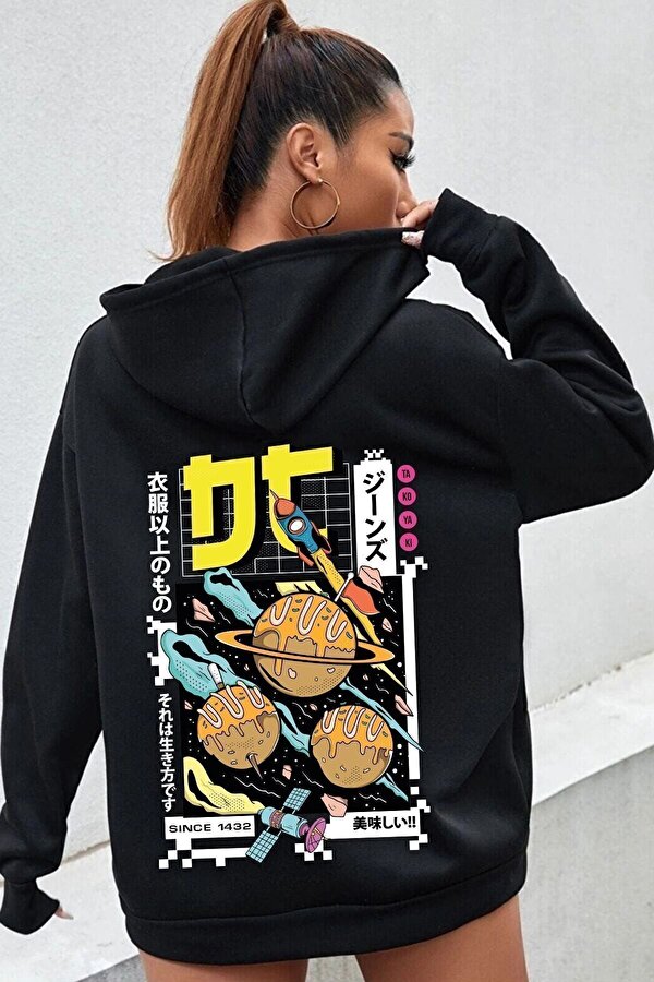Unisex Tokoyaki Baskılı Sweatshirt - 3 Al 1 Öde