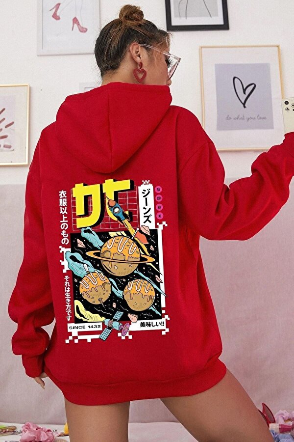 Unisex Tokoyaki Baskılı Sweatshirt - 3 Al 1 Öde